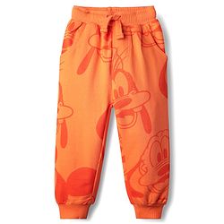 Babyhug Disney 100% Cotton Knit Full Sleeves Sweatshirt & Jogger Set With Mickey Mouse Print - Orange