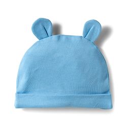 Babyhug Disney Interlock Knit Half Sleeves Onesie Leggings & Cap with Winnie the Pooh Graphic - Light Blue