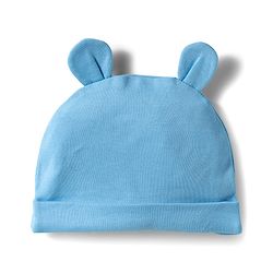 Babyhug Disney Interlock Knit Half Sleeves Onesie Leggings & Cap with Winnie the Pooh Graphic - Light Blue