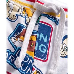 Babyhug Disney Terry Knit Full Length Lounge Pant With Lion King Print - White