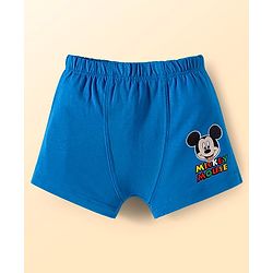 Babyhug Disney Single Jersey Knit Trunks with Mickey Mouse Graphics Pack of 3 - White & Blue