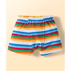 Babyhug Disney Single Jersey Knit Trunks with Mickey Mouse Graphics Pack of 3 - White & Blue
