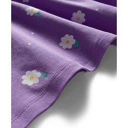 Babyhug Single Jersey Knit Half Sleeves Frock With Bloomers With Floral Print - Lavender