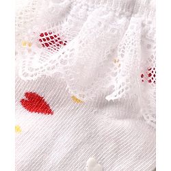 Cute Walk by Babyhug Knit Anti Bacterial Ankle Length Anti Skid Frill Socks Pack of 3 - White & Red
