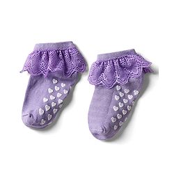 Cute Walk By Babyhug Cotton Knit Anti Bacterial Ankle Length Socks With Lace Detailing & Heart Design Pack Of 3 - Multi Colour