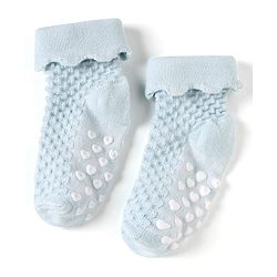 Cute Walk by Babyhug Knit Ankle Length Anti Skid Anti Bacterial Socks with Cable Knit Design Pack of 3 - Pink Light Blue & Grey