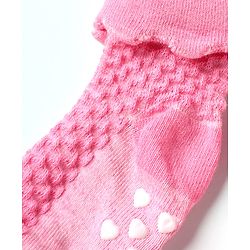 Cute Walk by Babyhug Knit Ankle Length Anti Skid Anti Bacterial Socks with Cable Knit Design Pack of 3 - Pink Light Blue & Grey