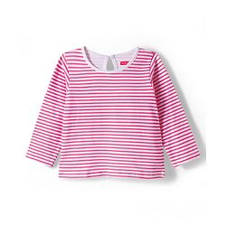 Babyhug Cotton Woven Frock with Full Sleeves Striped Tee & Cherry Embroidery - Navy Blue