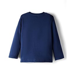 Babyhug 100% Cotton Knit Full Sleeves T-Shirt with Animal Graphic Pack of 3 - Navy Blue Yellow & Light Blue