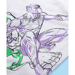 Babyhug Marvel Single Jersey Knit Half Sleeves T-Shirt with Avengers Graphics & Pocket Detailing - White