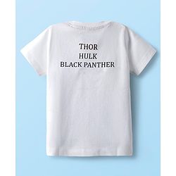Babyhug Marvel Single Jersey Knit Half Sleeves T-Shirt with Avengers Graphics & Pocket Detailing - White