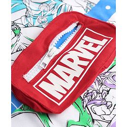 Babyhug Marvel Single Jersey Knit Half Sleeves T-Shirt with Avengers Graphics & Pocket Detailing - White