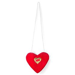Babyhug Cotton Knit Full Sleeves Frock & Legging With Heart Shaped Sling Bag & Heart Print - Red & White