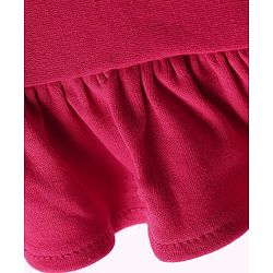 Babyhug Interlock Knit Full Sleeves Top & Trouser Set With Animal Patch - Maroon