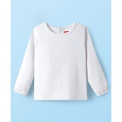 Babyhug Interlock Knit Full Sleeves T-Shirt & Dungaree With Polka Dots & Reindeer Print - White & Red