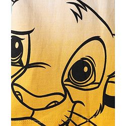 Babyhug Disney Single Jersey Knit Half Sleeves T-Shirt with Lion King Graphic and Ombre Effect - White & Yellow