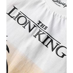 Babyhug Disney Single Jersey Knit Half Sleeves T-Shirt with Lion King Graphic and Ombre Effect - White & Yellow