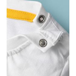 Babyhug Disney Single Jersey Knit Half Sleeves T-Shirt with Lion King Graphic and Ombre Effect - White & Yellow