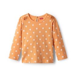 Babyhug 100% Cotton Knit Full Sleeves T-Shirts with Floral & Polka Dots Print Pack of 3 - Grey Pink & Orange