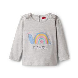 Babyhug 100% Cotton Knit Full Sleeves T-Shirts with Floral & Polka Dots Print Pack of 3 - Grey Pink & Orange