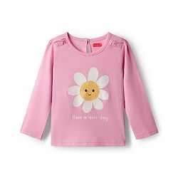 Babyhug 100% Cotton Knit Full Sleeves T-Shirts with Floral & Polka Dots Print Pack of 3 - Grey Pink & Orange