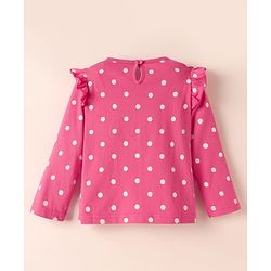 Babyhug 100% Cotton Knit Full Sleeves Striped T-Shirts with Star Polka Dots & Rainbow Print Pack of 3 - Pink Yellow & White