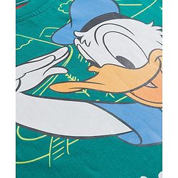 Babyhug Disney Single Jersey Knit Full Sleeves T-Shirt with Front and Back Donald Duck Graphics - Dark Green