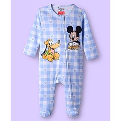 Babyhug Disney 100% Cotton Full Sleeves Footed Sleepsuit With Mickey & Friends Graphic Pack Of 2 - Multi Colour