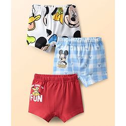 Babyhug Disney 100% Cotton Trunks With Mickey & Friends Graphic Pack Of 3 - Multi Colour