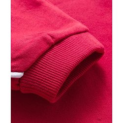 Babyhug Cotton Knit Full Sleeves Overlapped Sweatshirt With New York Print - Red