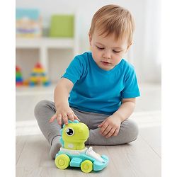 Babyhug Press & Go Dinosaur Toy Car for Kids - Green Battery Free Push & Go Animal Car Toy Motor Skill Development & Fun Play Imaginative Play| Gifting Option BIS Certified