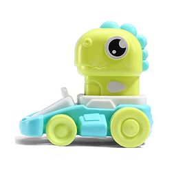 Babyhug Press & Go Dinosaur Toy Car for Kids - Green Battery Free Push & Go Animal Car Toy Motor Skill Development & Fun Play Imaginative Play| Gifting Option BIS Certified