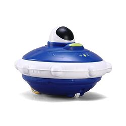 Babyhug Press & Go Spaceship Toy for Kids - Blue| Battery-Free Push & Go Toy| Space-Themed Toy for Motor Skill Development & Fun Play| Imaginative Play| Gifting Option