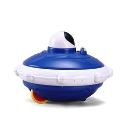 Babyhug Press & Go Spaceship Toy for Kids - Blue| Battery-Free Push & Go Toy| Space-Themed Toy for Motor Skill Development & Fun Play| Imaginative Play| Gifting Option