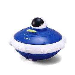 Babyhug Press & Go Spaceship Toy for Kids - Blue| Battery-Free Push & Go Toy| Space-Themed Toy for Motor Skill Development & Fun Play| Imaginative Play| Gifting Option