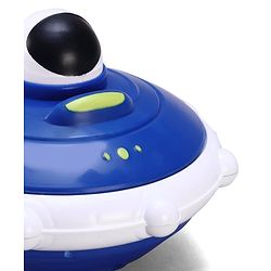 Babyhug Press & Go Spaceship Toy for Kids - Blue| Battery-Free Push & Go Toy| Space-Themed Toy for Motor Skill Development & Fun Play| Imaginative Play| Gifting Option
