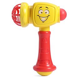 Babyhug Hammer Toy for Babies with Rattle Sound  Yellow| ABS Plastic Baby Activity Toy| Improves Motor Skills & Sensory Development| Easy Grip Manual Hammer Toy| Toddler Gifting Option