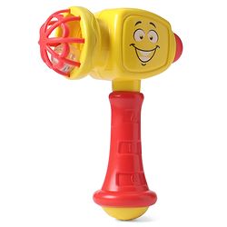 Babyhug Hammer Toy for Babies with Rattle Sound  Yellow| ABS Plastic Baby Activity Toy| Improves Motor Skills & Sensory Development| Easy Grip Manual Hammer Toy| Toddler Gifting Option