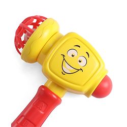 Babyhug Hammer Toy for Babies with Rattle Sound  Yellow| ABS Plastic Baby Activity Toy| Improves Motor Skills & Sensory Development| Easy Grip Manual Hammer Toy| Toddler Gifting Option