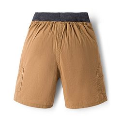 Babyhug Poplin Woven Mid Thigh Solid Colour Shorts - Khaki