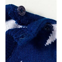 Babyhug Knit Full Sleeves Sweater Set with Star Design - Navy Blue