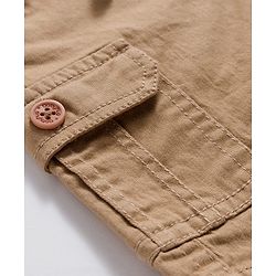Babyhug Twill Woven Above Knee Length Bermuda With Stretch - Tan