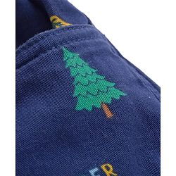 Babyhug Twill Woven Above Knee Length Bermuda With Stretch & Tree Print - Navy Blue