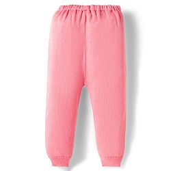 Babyhug Knitted Full Sleeves Sweater Set With Heart Design - Pink