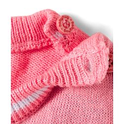 Babyhug Knitted Full Sleeves Sweater Set With Heart Design - Pink