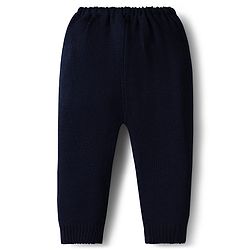 Babyhug Knit Full Sleeves Sweater Set with Police Car Print - Navy Blue
