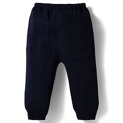 Babyhug Knit Full Sleeves Sweater Set with Police Car Print - Navy Blue