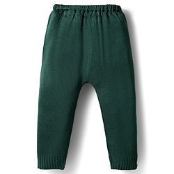 Babyhug Knit Full Sleeves Sweater Set With Heart Design - Green