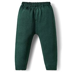Babyhug Knit Full Sleeves Sweater Set With Heart Design - Green