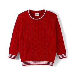 Babyhug Knit Full Sleeves Pullover Sweater with Cable Knit Design - Red